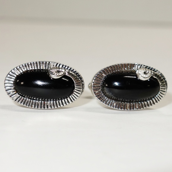 Vtg Swank Ouroboros Snake Tail Oval Cufflinks - Picture 1 of 3